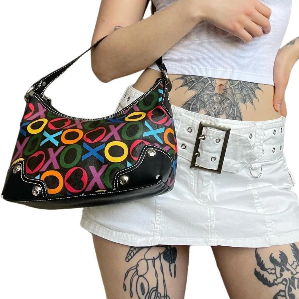 ♥️🌀🤸VINTAGE Y2K XOXO Accessories Rainbow Logo Purse - Picture 3 of 15